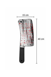 Cadılar Bayramı Kanlı Balta 40 cm – Plastik Halloween Kostüm ve Parti Aksesuarı
