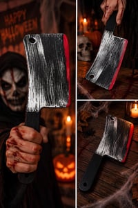 Cadılar Bayramı Kanlı Satır Bıçağı 40 cm – Plastik Halloween Kostüm Aksesuarı