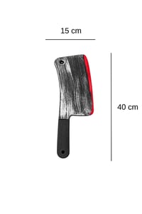 Cadılar Bayramı Kanlı Satır Bıçağı 40 cm – Plastik Halloween Kostüm Aksesuarı
