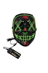 Cadılar Bayramı Neon Işıklı Korku Maskesi – Pilli Halloween Kostüm Maskesi