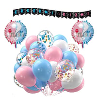 Cinsiyet Belirleme Parti Seti; Banner, Folyo Balon Ve Balon Zincir Seti Konsept 3 