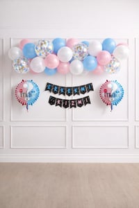 Cinsiyet Belirleme Parti Seti; Banner, Folyo Balon Ve Balon Zincir Seti Konsept 3 