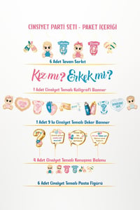 Cinsiyet Partisi Süsleri Seti – Kız mı Erkek mi? Baby Shower Gender Reveal Parti Dekorasyon Seti