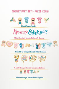 Cinsiyet Partisi Süsleri Seti – Kız mı Erkek mi? Baby Shower Gender Reveal Parti Dekorasyon Seti