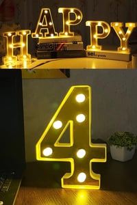 Dekoratif Led Işıklı 3D 4 Rakamı Büyük Boy Organizasyon Doğum Günü Kutlam