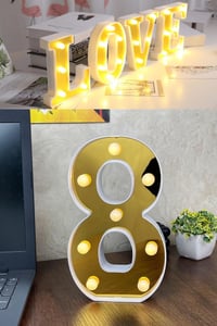 Dekoratif Led Işıklı 3D 8 Rakamı Büyük Boy Organizasyon Doğum Günü Kutlama