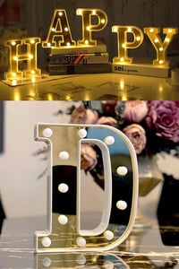 Dekoratif Led Işıklı 3D D Harfi Büyük Boy Organizasyon Doğum Günü Kutlama