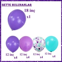 Deniz Kızı Konsepti Balon Seti 17 Adet  Balon