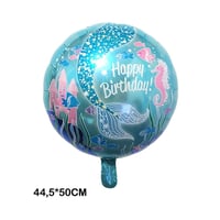 Deniz Kızı Yuvarlak Folyo Balon 18 inç Model 2