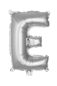 E Harf Gümüş Folyo Balon16 İnç 36 cm