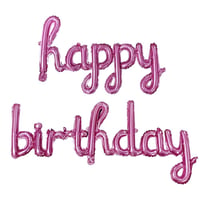 El Yazılı 16 İnç Happy Birthday Pembe Balon Set 