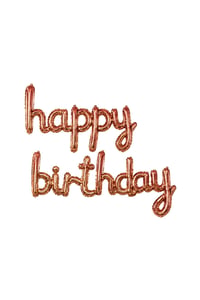 El Yazılı 16 İnç Happy Birthday Rose Gold Balon Set 