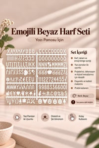 Emojili Beyaz Harf Seti, Yazı Panosu İçin