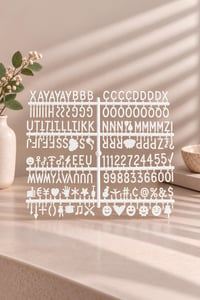 Emojili Beyaz Harf Seti, Yazı Panosu İçin