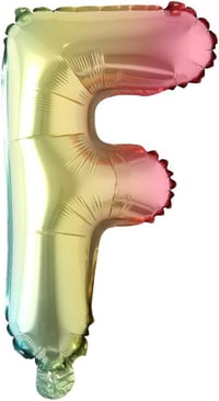 F Harf Gökkuşağı Folyo Balon16 İnç 36 cm