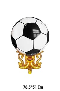 Futbol Topu ve Kupa Şeklinde Folyo Balon 76,5x51 cm – Gold Siyah Şampiyonluk Balonu