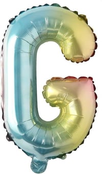 G Harf Gökkuşağı Folyo Balon16 İnç 36 cm