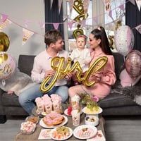 Girl Gold Folyo Balon - Bebek Çocuk Parti Kutlama Seti 