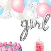 Girl Gümüş Folyo Balon - Bebek Çocuk Parti Kutlama Seti 