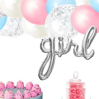 Girl Gümüş Folyo Balon - Bebek Çocuk Parti Kutlama Seti 