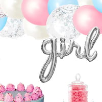 Girl Gümüş Folyo Balon - Bebek Çocuk Parti Kutlama Seti 