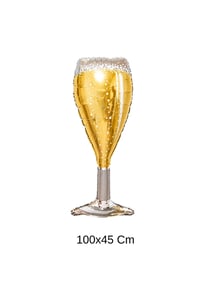 Gold 100x45 Cm Büyük Boy Şampanya Bardağı Folyo Balon Bride To Be Bekarlığa Veda Partisi