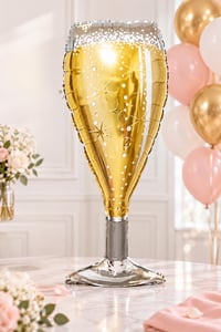 Gold 100x45 Cm Büyük Boy Şampanya Bardağı Folyo Balon Bride To Be Bekarlığa Veda Partisi