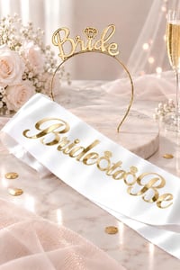 Gold Bride To Be Taç  Ve Kuşak Set