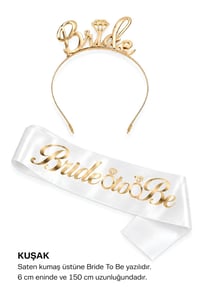 Gold Bride To Be Taç  Ve Kuşak Set