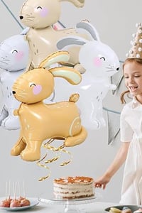 Gri 3D Büyük Boy Tavşan Folyo Balon