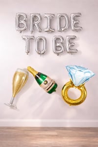 Gümüş Bride To Be Bekarlığa Veda Partisi 4 Lü Folyo Balon Set
