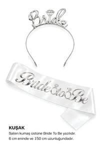 Gümüş Bride To Be Taç  Ve Kuşak Set 