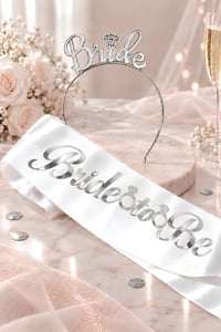 Gümüş Bride To Be Taç  Ve Kuşak Set 