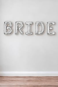 Gümüş Renkli Bride 36 cm Folyo Balon Seti