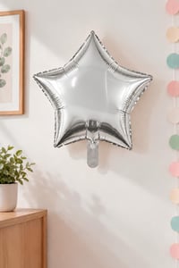 Gümüş Yıldız Folyo Balon 45 cm - Bebek Çocuk Parti Kutlama