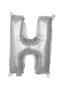 H Harf Gümüş Folyo Balon16 İnç 36 cm