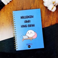 Halledicem Ama Hangi Birini Tasarımlı Spiralli Sticker'lı Tarihsiz Konuşan Ajanda Haftalık Planlayıcı Defter