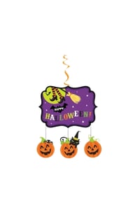 Halloween Balkabağı ve Cadı Figürlü Tavan Süsü Cadılar Bayramı Parti Dekoru