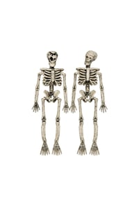 Halloween Cadılar Bayramı 15 cm 2'li İskelet Dekor Seti – Hareketli Eskitme Görünümlü Süs