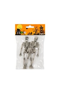 Halloween Cadılar Bayramı 15 cm 2'li İskelet Dekor Seti – Hareketli Eskitme Görünümlü Süs