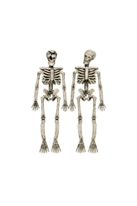 Halloween Cadılar Bayramı 15 cm 2'li İskelet Dekor Seti – Hareketli Eskitme Görünümlü Süs