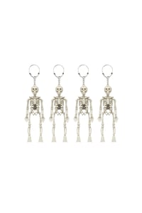 Halloween Cadılar Bayramı 4'lü İskelet Anahtarlık Seti – Hareketli İskelet Çanta ve Anahtar Süsü