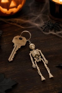 Halloween Cadılar Bayramı 4'lü İskelet Anahtarlık Seti – Hareketli İskelet Çanta ve Anahtar Süsü