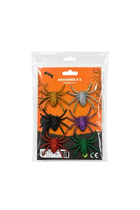 Halloween Cadılar Bayramı 6'lı Renkli Simli Örümcek Süs Seti – 5x6 Cm Dekoratif Örümcek