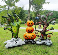 Halloween Cadılar Bayramı Balkabağı Ağacı Ayaklı Büyük Boy Folyo Balon 109X61X40 cm