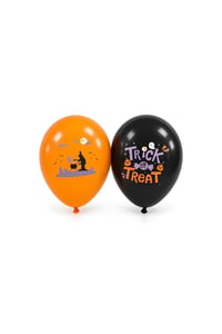 Halloween Cadılar Bayramı Baskılı 10’lu Lateks Balon Seti – Siyah Turuncu Trick or Treat Parti Balonları