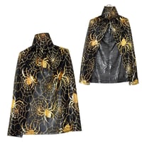 Halloween Cadılar Bayramı Gold Örümcek Desenli Pelerin