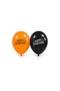 Halloween Cadılar Bayramı Happy Halloween Baskılı 10’lu Lateks Balon Seti – Siyah Turuncu Parti Balonu