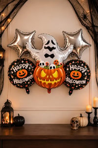 Halloween Cadılar Bayramı Hayalet Temalı 5 Li Folyo Balon Seti