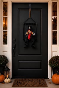 Halloween Cadılar Bayramı Işıklı Hareketli Kafesli Korsan İskelet Kapı Süsü